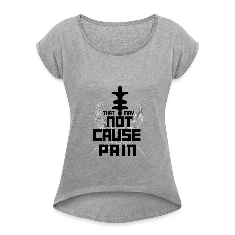 Women's Roll Cuff T-Shirt - heather gray